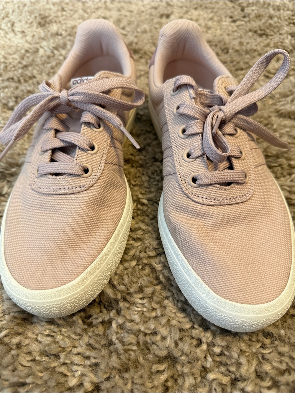 adidas Blush Pink Canvas Lace-Up Sneakers